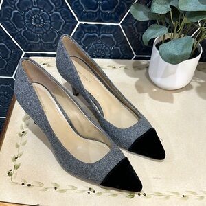 Elegant Gray and Black Women's Heels